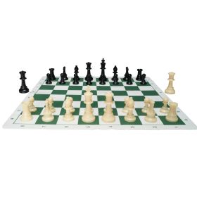 VEVOR Tournament Chess Set, 20 Inch Roll-Up Beginner Chess Board, Foldable Silicone Chess Game with Plastic Weighted Chess Pieces & Storage Bag