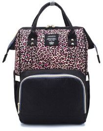 Large Capacity Diaper Bag Mummy Nursing Nappy Backpacks Travel Baby (Option: Leopard pink no USB)