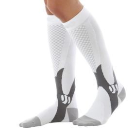 Compression Socks For Men&Women Best Graduated Athletic Fit For Running Flight Travel Boost Stamina Circulation&Recovery Socks (Option: White-L XL)