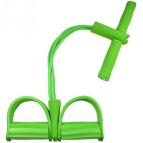 Natural Latex Foot Pedal Elastic Pull Rope with Handle Fitness Equipment Bodybuilding Expander (Color: green)