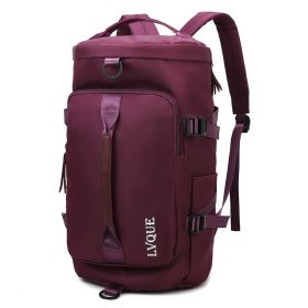 Waterproof Gym Fitness Bag Outdoor Travel Sport Excerise Fashion Casual Backpack (Color: Wine Red)