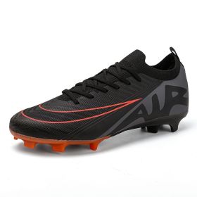 New comfortable breathable spike professional youth adult football shoes Training shoes Competition sneakers 35-45 (Color: BLACK, size: 39)