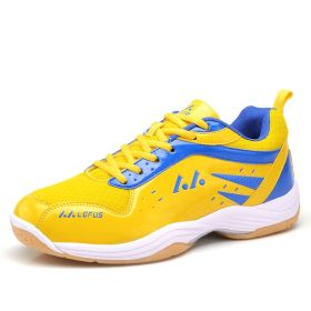 Men's new outdoor professional badminton shoes comfortable breathable fashion men's sports shoes (Color: YELLOW, size: 41)