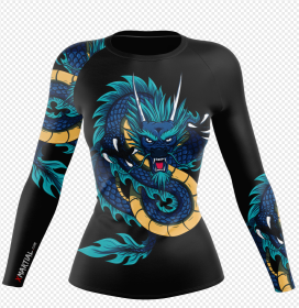 WOMEN BLUE DRAGON LONGSLEEVE - XMARTIAL (Option: S)